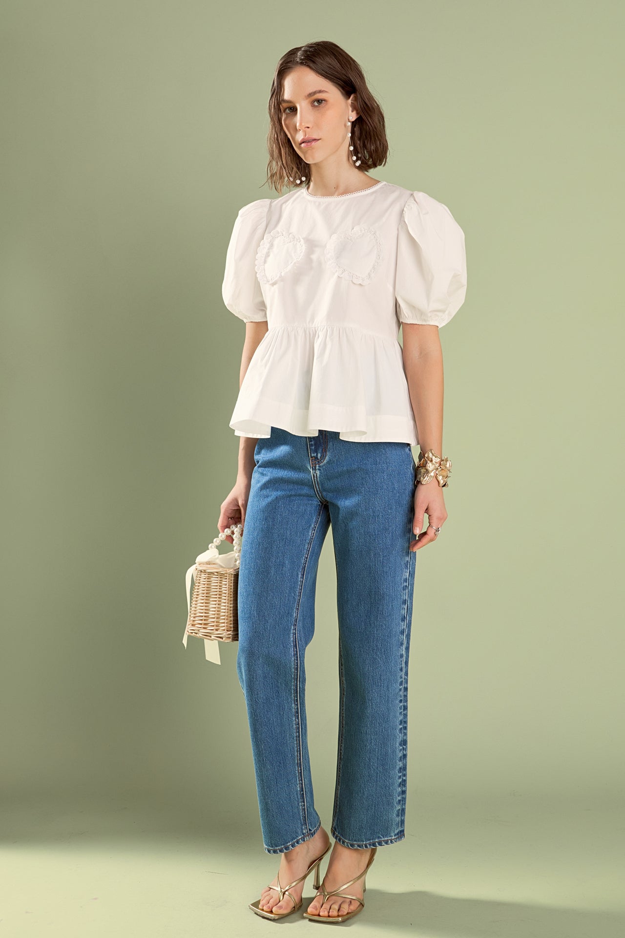 ENGLISH FACTORY - Linda Heart Peplum Top - TOPS available at Objectrare