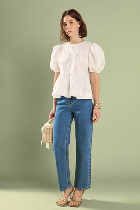 ENGLISH FACTORY - Linda Heart Peplum Top - TOPS available at Objectrare