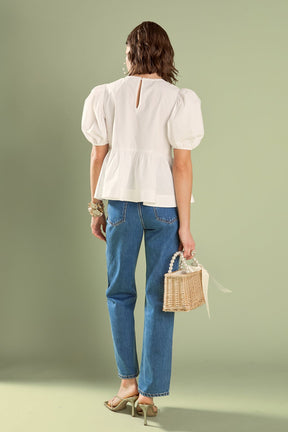 ENGLISH FACTORY - Linda Heart Peplum Top - TOPS available at Objectrare