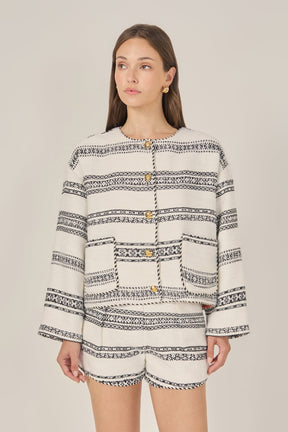 The Sienna Striped Tweed Cardigan
