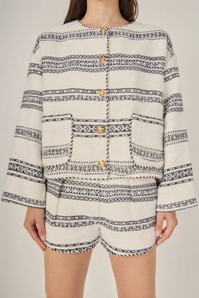 The Sienna Striped Tweed Cardigan