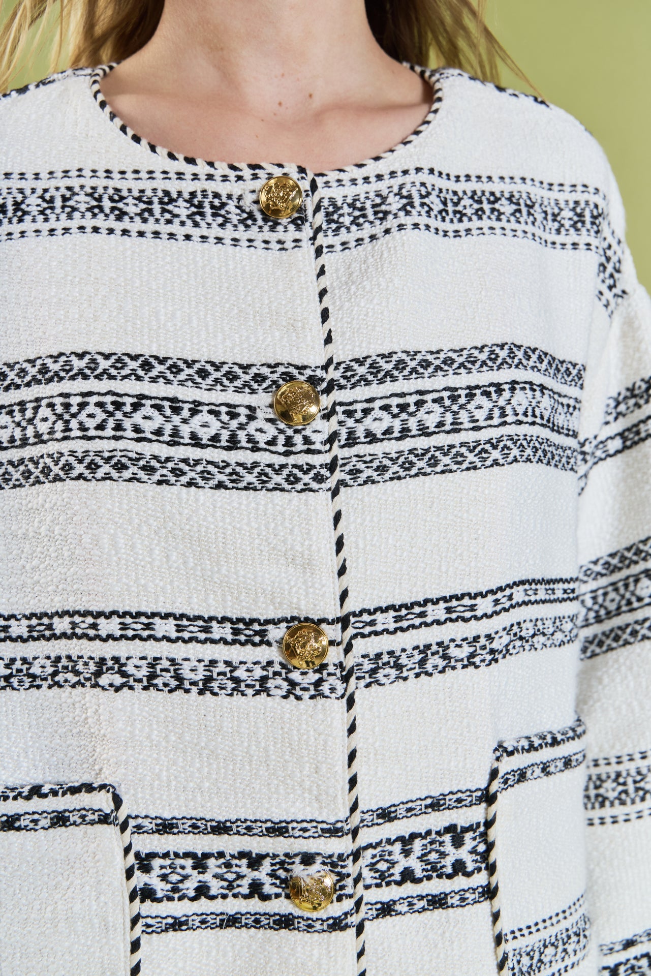 ENGLISH FACTORY - Sienna Striped Tweed Cardigan - SWEATERS & KNITS available at Objectrare