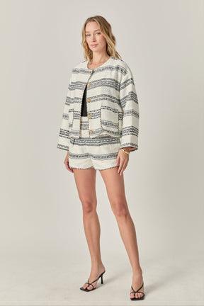 The Sienna Striped Tweed Cardigan