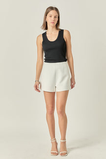 ENGLISH FACTORY - High Waisted Twill Shorts - SHORTS available at Objectrare