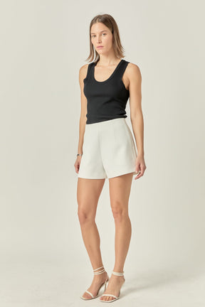 ENGLISH FACTORY - High Waisted Twill Shorts - SHORTS available at Objectrare