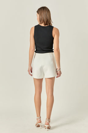 ENGLISH FACTORY - High Waisted Twill Shorts - SHORTS available at Objectrare