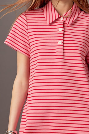 ENGLISH FACTORY - Lauren Stretch Striped Mini Dress - DRESSES available at Objectrare