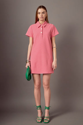 ENGLISH FACTORY - Lauren Stretch Striped Mini Dress - DRESSES available at Objectrare