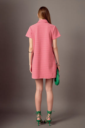 ENGLISH FACTORY - Lauren Stretch Striped Mini Dress - DRESSES available at Objectrare