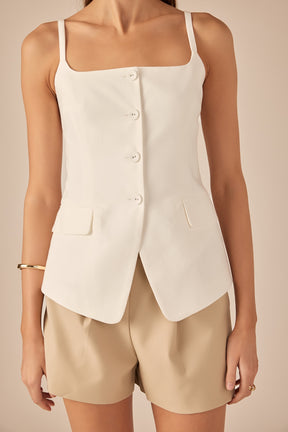 Linen Sleeveless Vest
