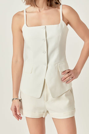 Linen Sleeveless Vest