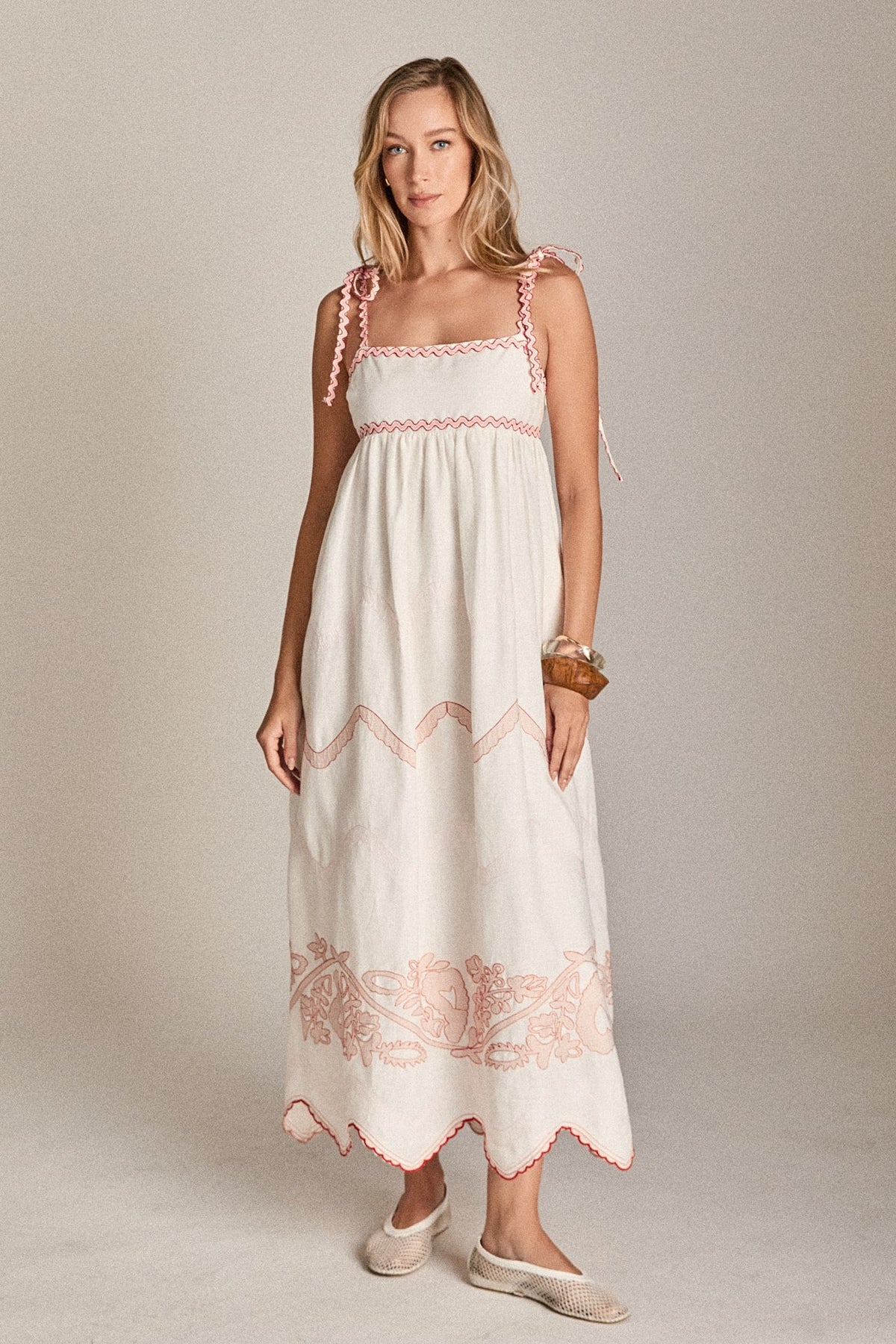 ENGLISH FACTORY - The Elodie Embroidered Maxi Dress - DRESSES available at Objectrare