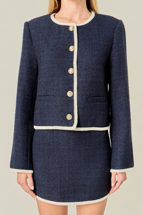 ENGLISH FACTORY - Blair Tweed Jacket - JACKETS available at Objectrare