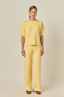 ENGLISH FACTORY - Collar Knit Half Sleeves Top - TOPS available at Objectrare