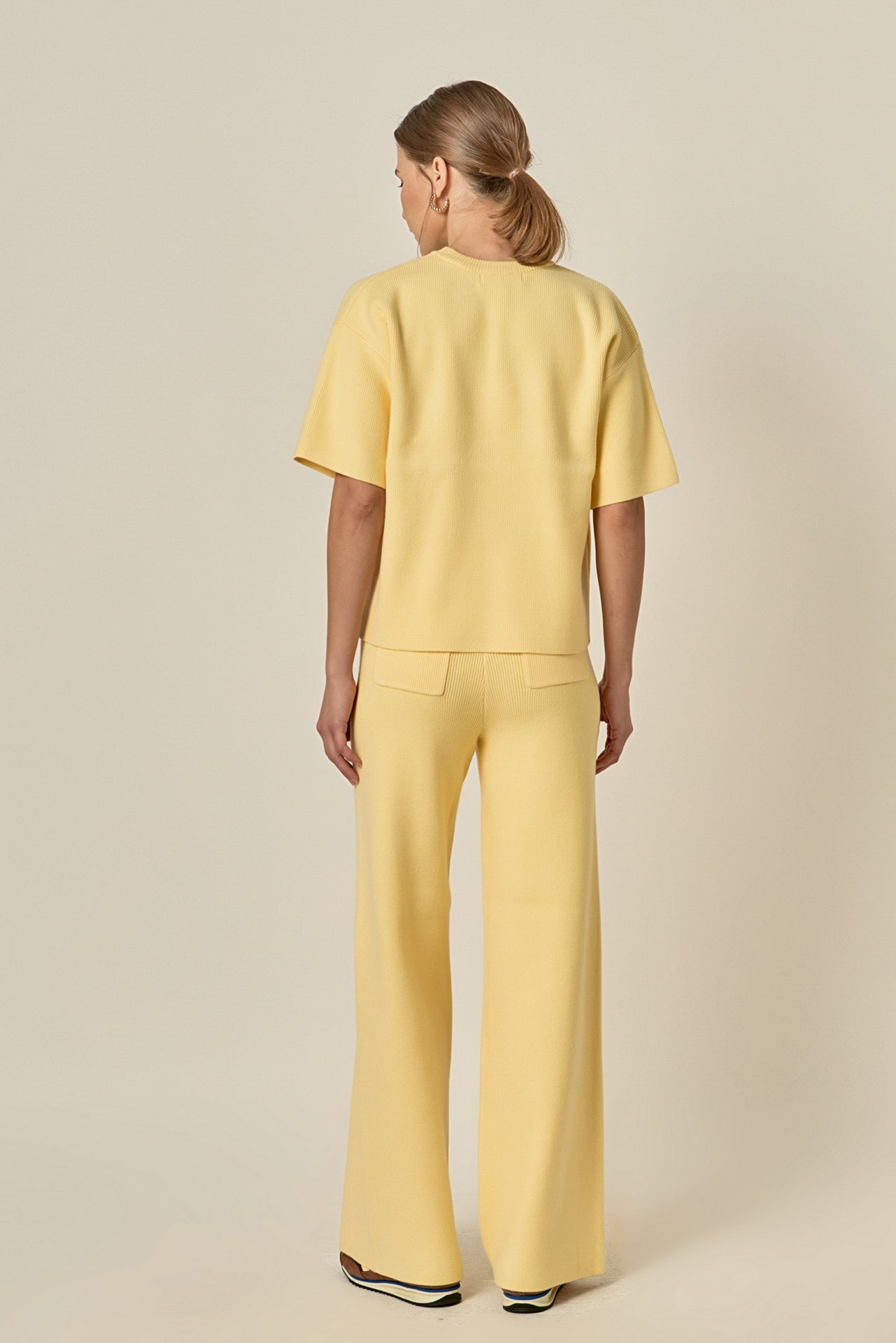 ENGLISH FACTORY - Collar Knit Half Sleeves Top - TOPS available at Objectrare