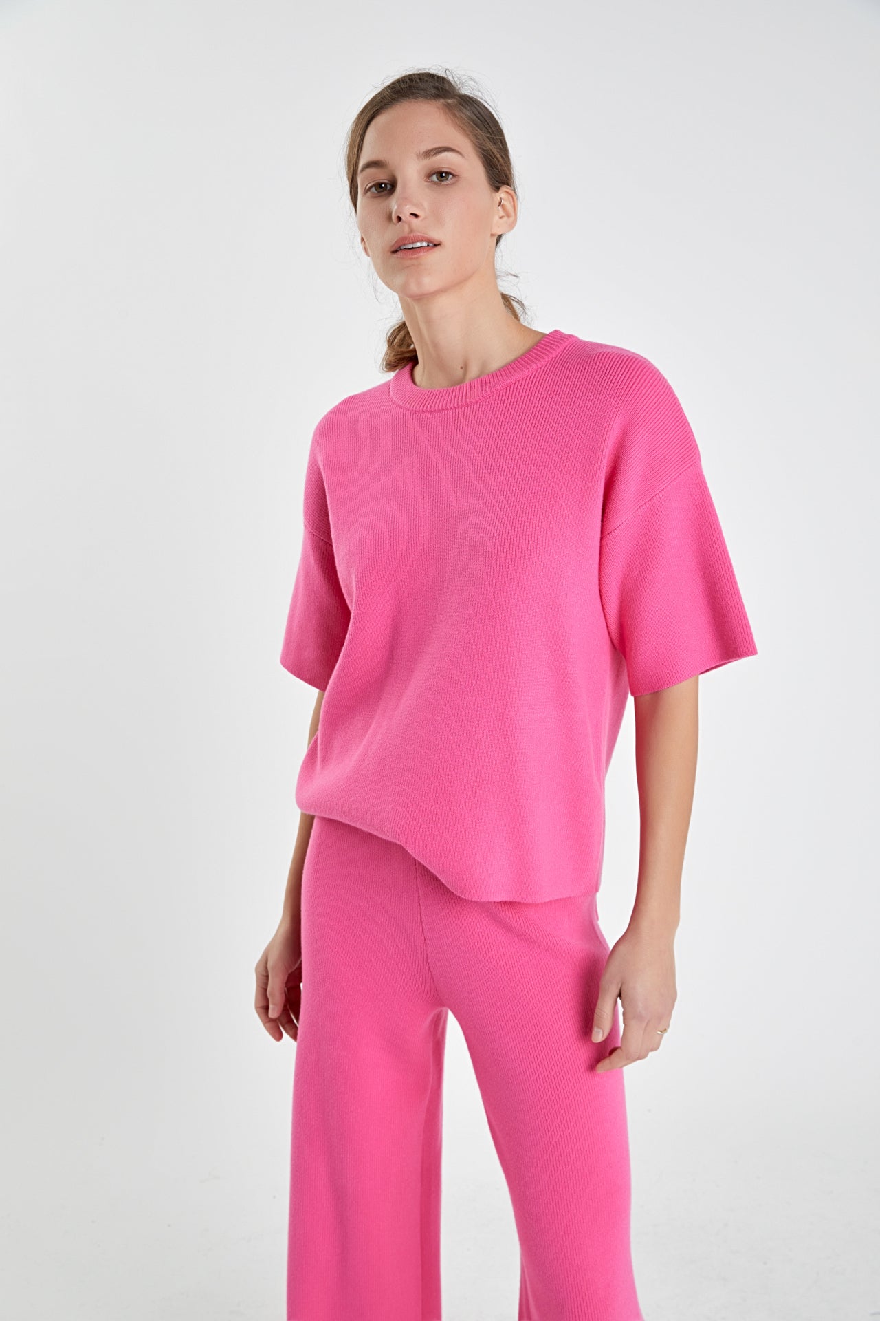 ENGLISH FACTORY - Collar Knit Half Sleeves Top - TOPS available at Objectrare