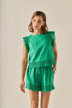 ENGLISH FACTORY - The Elara Embroidered Top - TOPS available at Objectrare