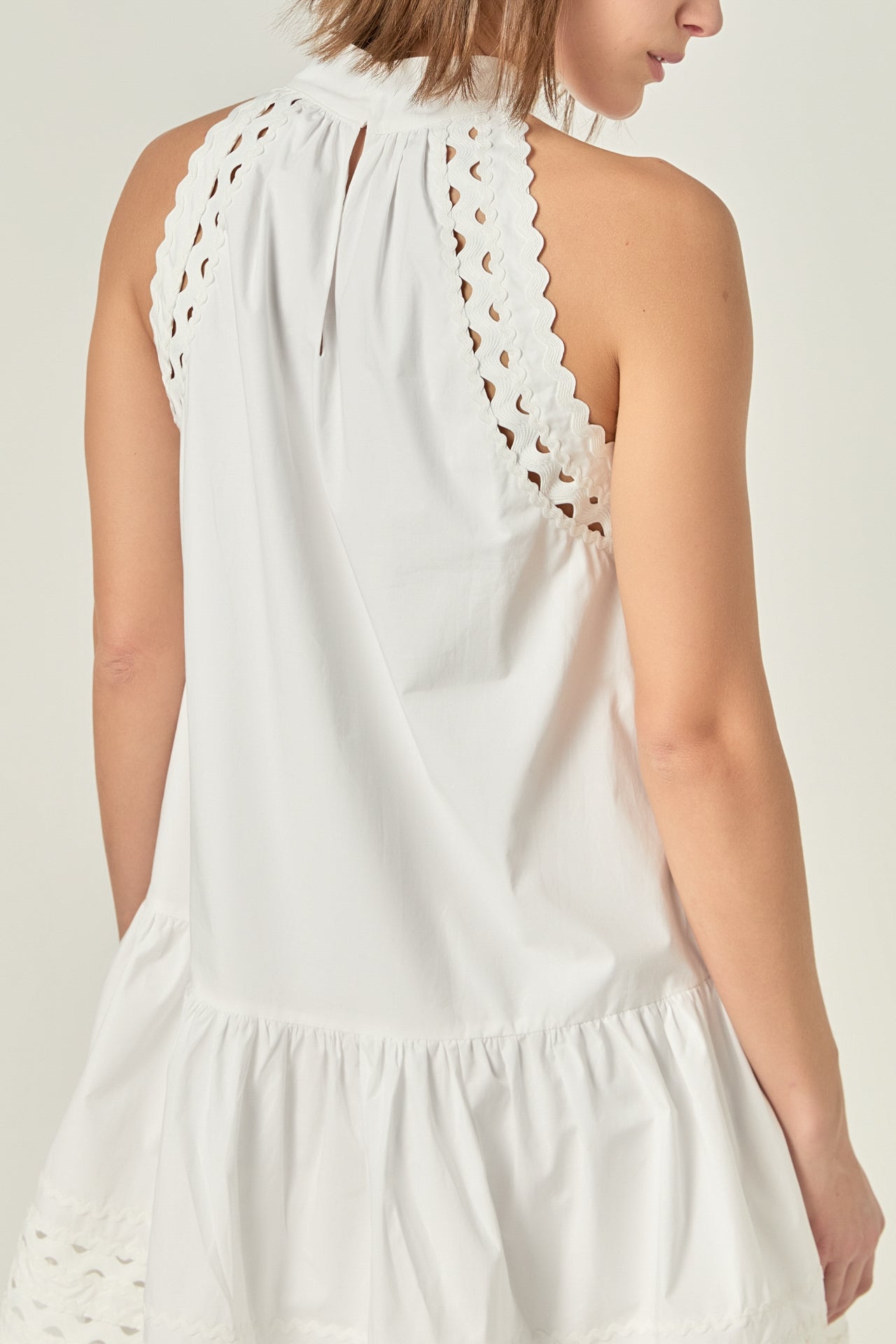 ENGLISH FACTORY - English Factory - Scallop Detailed Halter Mini Dress - DRESSES available at Objectrare