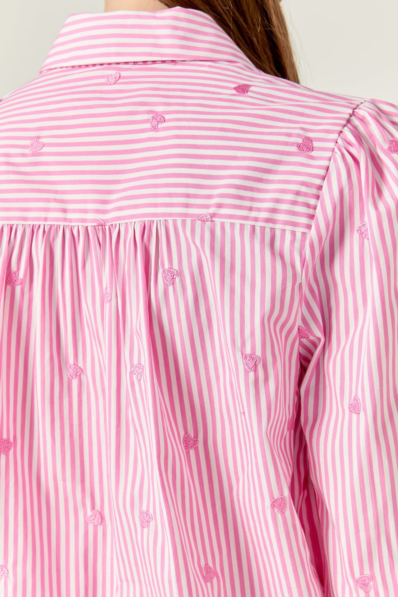 ENGLISH FACTORY - English Factory - Heart Embroidery Stripe Shirt - SHIRTS & BLOUSES available at Objectrare