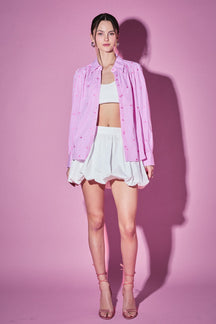 ENGLISH FACTORY - Heart Embroidery Stripe Shirt - TOPS available at Objectrare