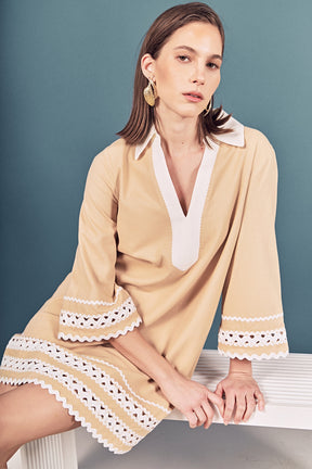 ENGLISH FACTORY - Ric Rac Tunic Mini Dress - DRESSES available at Objectrare