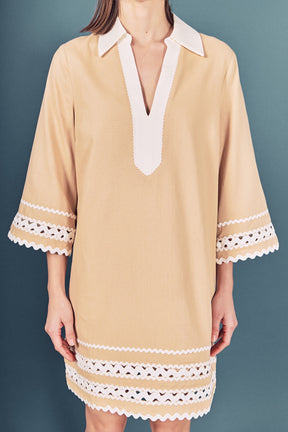 ENGLISH FACTORY - Ric Rac Tunic Mini Dress - DRESSES available at Objectrare