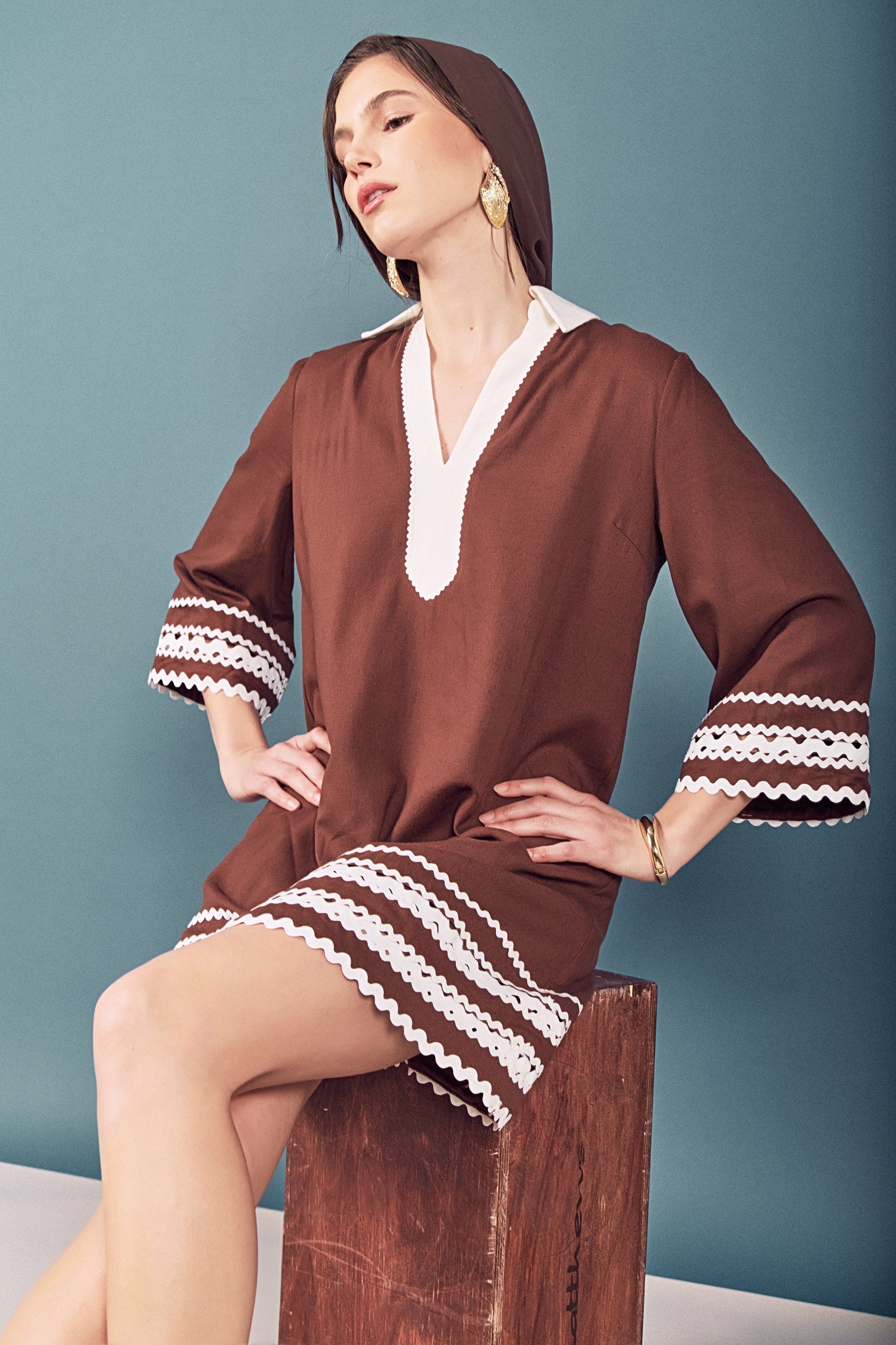 ENGLISH FACTORY - Ric Rac Tunic Mini Dress - DRESSES available at Objectrare