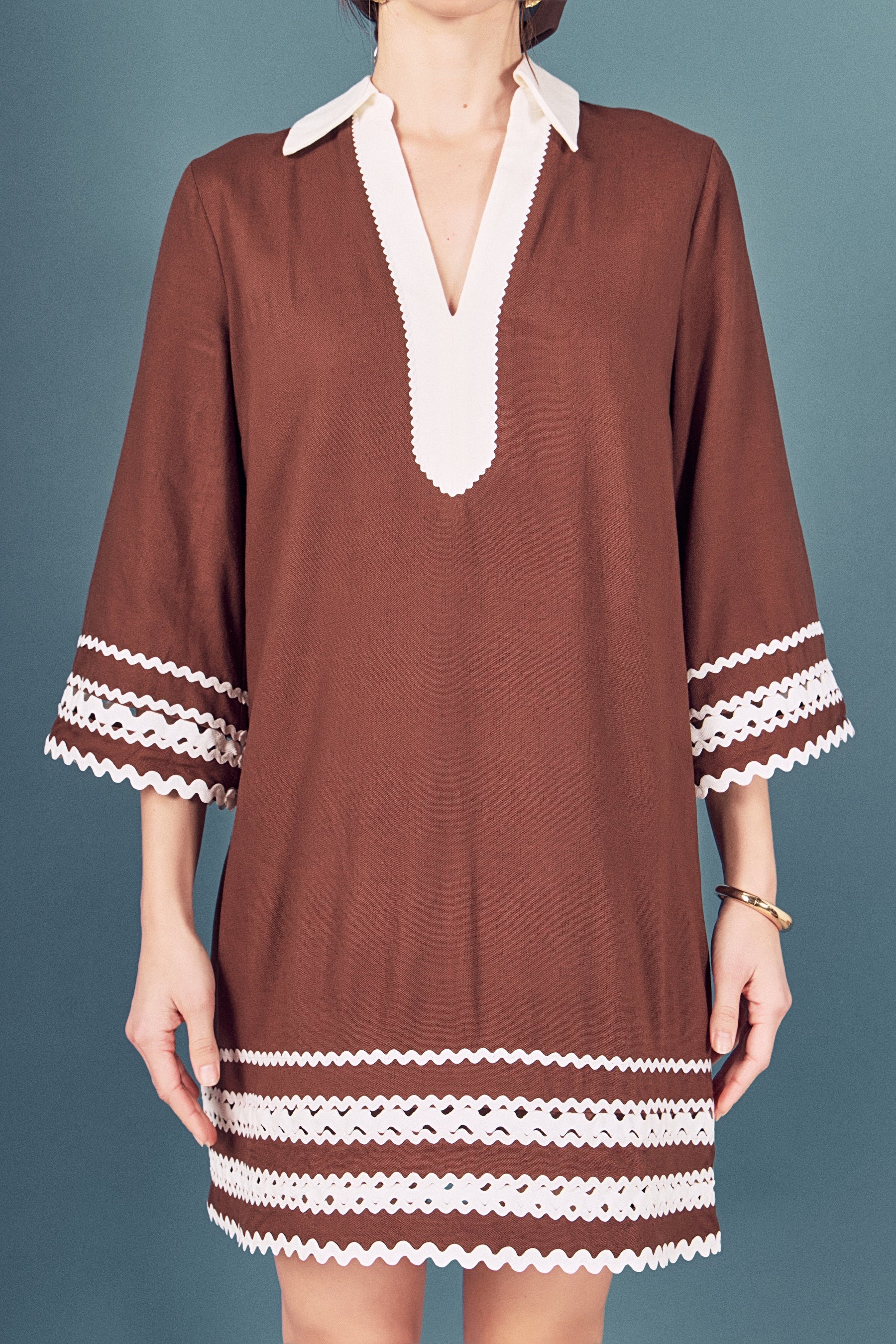 ENGLISH FACTORY - Ric Rac Tunic Mini Dress - DRESSES available at Objectrare