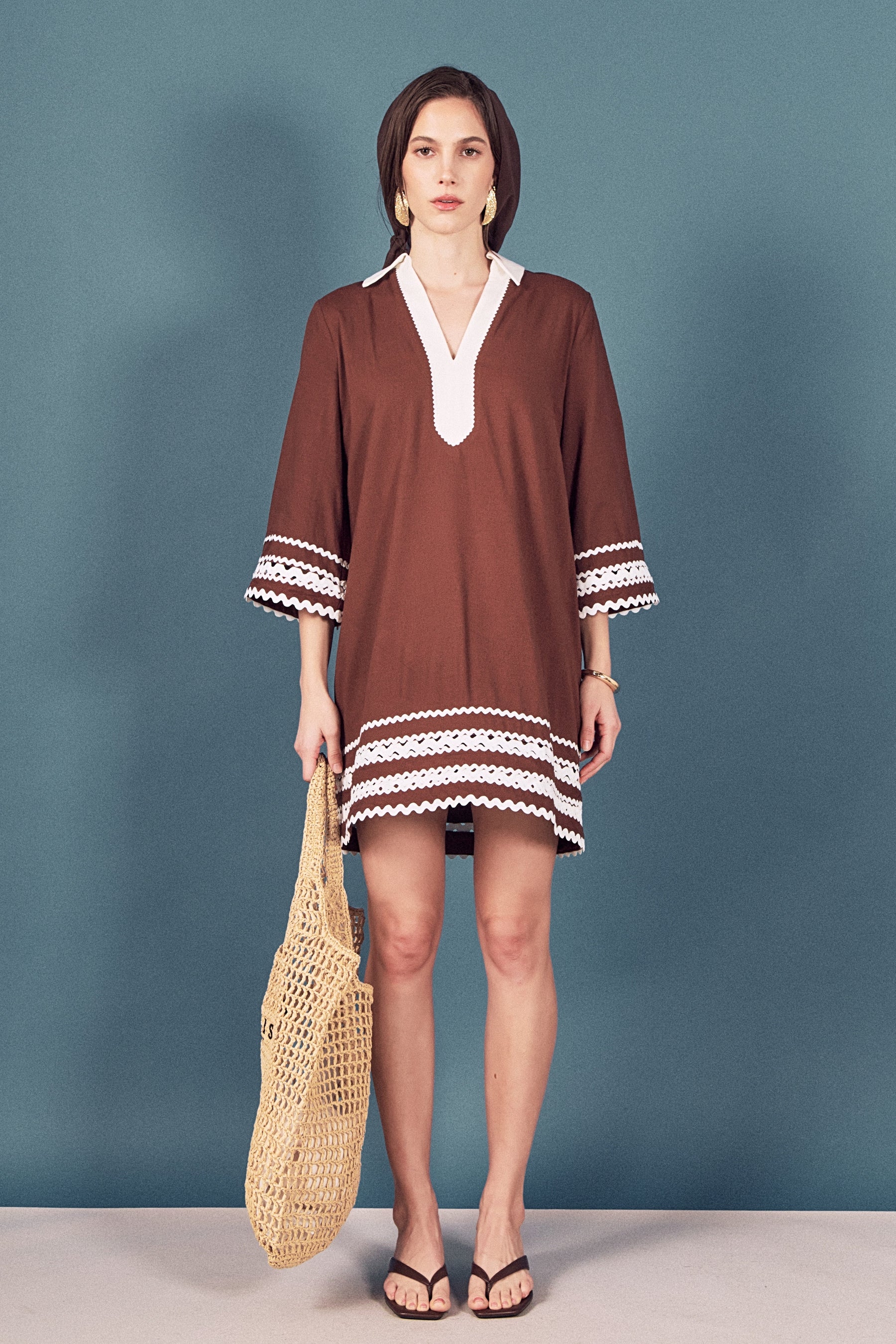 ENGLISH FACTORY - Ric Rac Tunic Mini Dress - DRESSES available at Objectrare