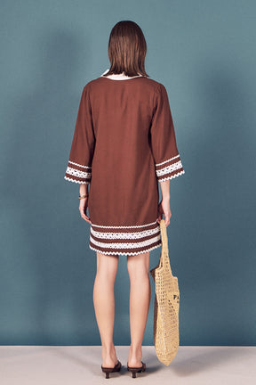 ENGLISH FACTORY - Ric Rac Tunic Mini Dress - DRESSES available at Objectrare