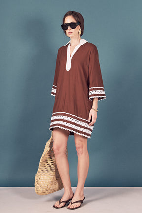 ENGLISH FACTORY - Ric Rac Tunic Mini Dress - DRESSES available at Objectrare