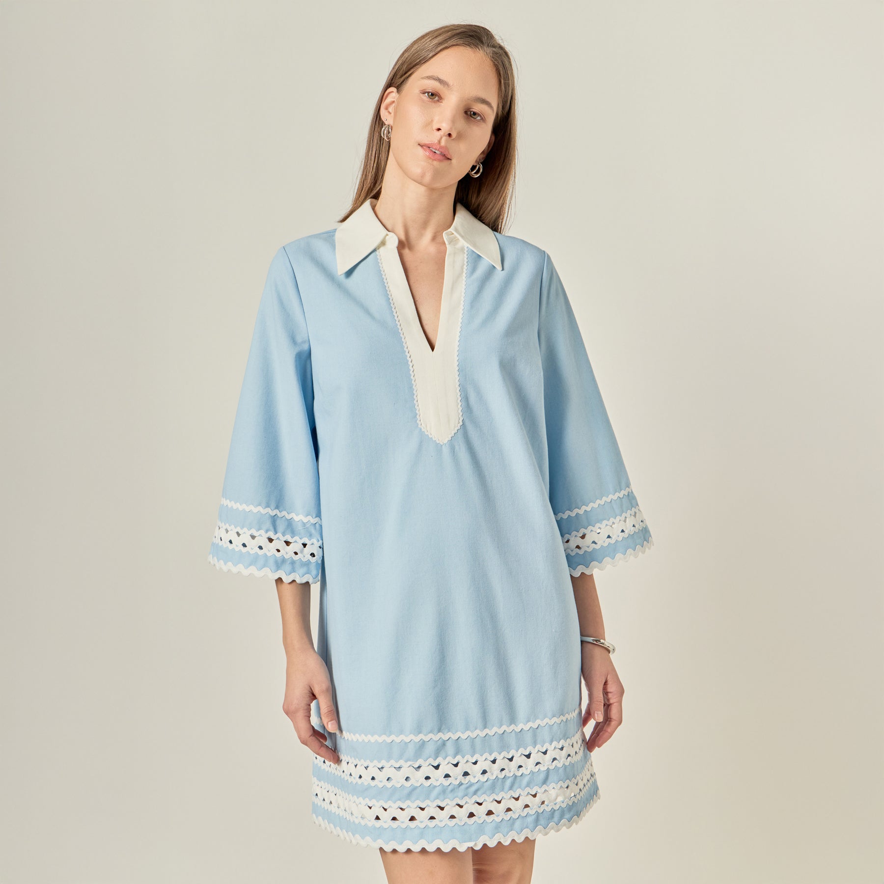 ENGLISH FACTORY - Ric Rac Tunic Mini Dress - DRESSES available at Objectrare