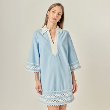 ENGLISH FACTORY - Ric Rac Tunic Mini Dress - DRESSES available at Objectrare