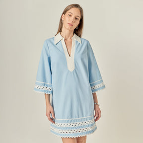 ENGLISH FACTORY - Ric Rac Tunic Mini Dress - DRESSES available at Objectrare
