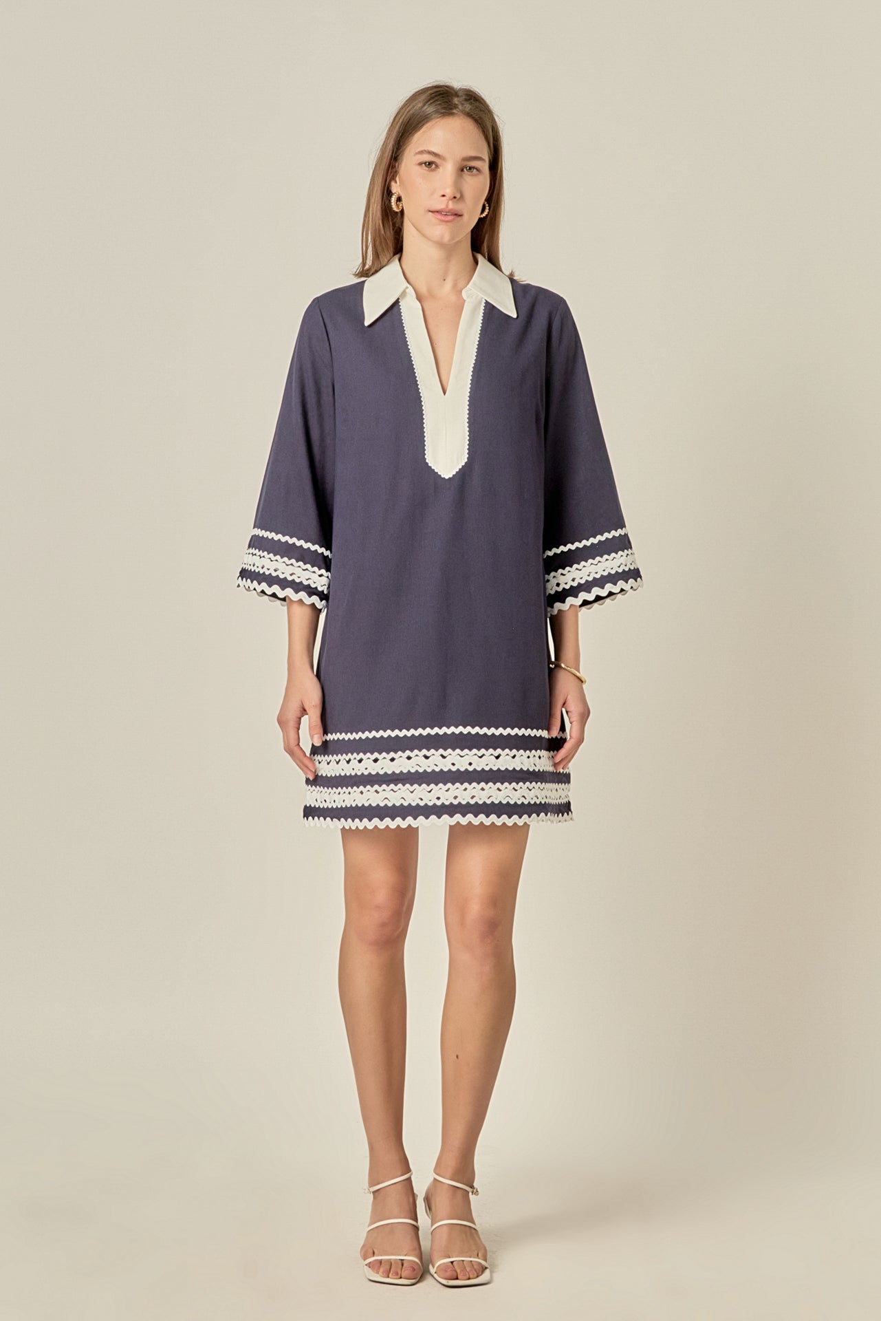 ENGLISH FACTORY - Ric Rac Tunic Mini Dress - DRESSES available at Objectrare