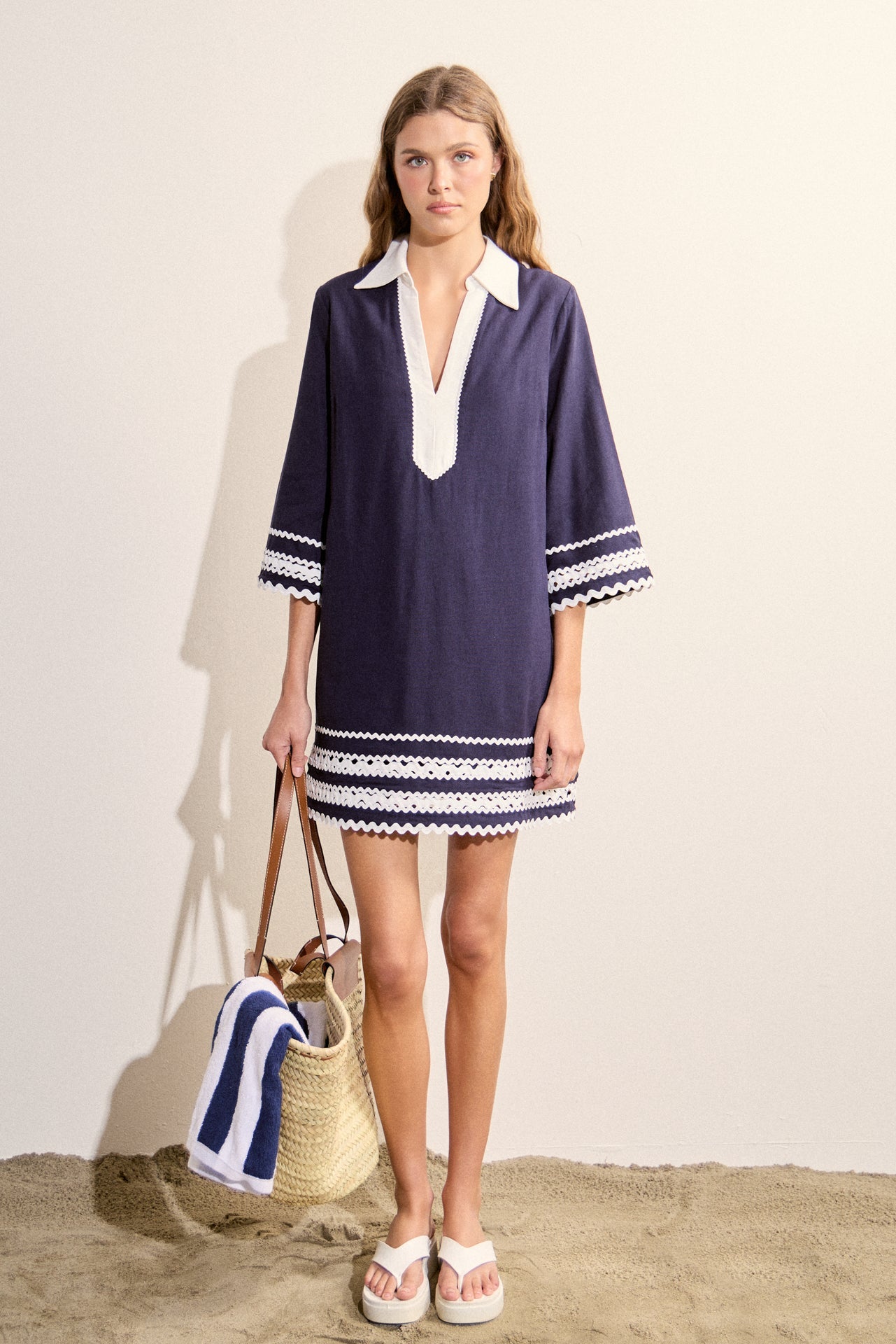ENGLISH FACTORY - Ric Rac Tunic Mini Dress - DRESSES available at Objectrare