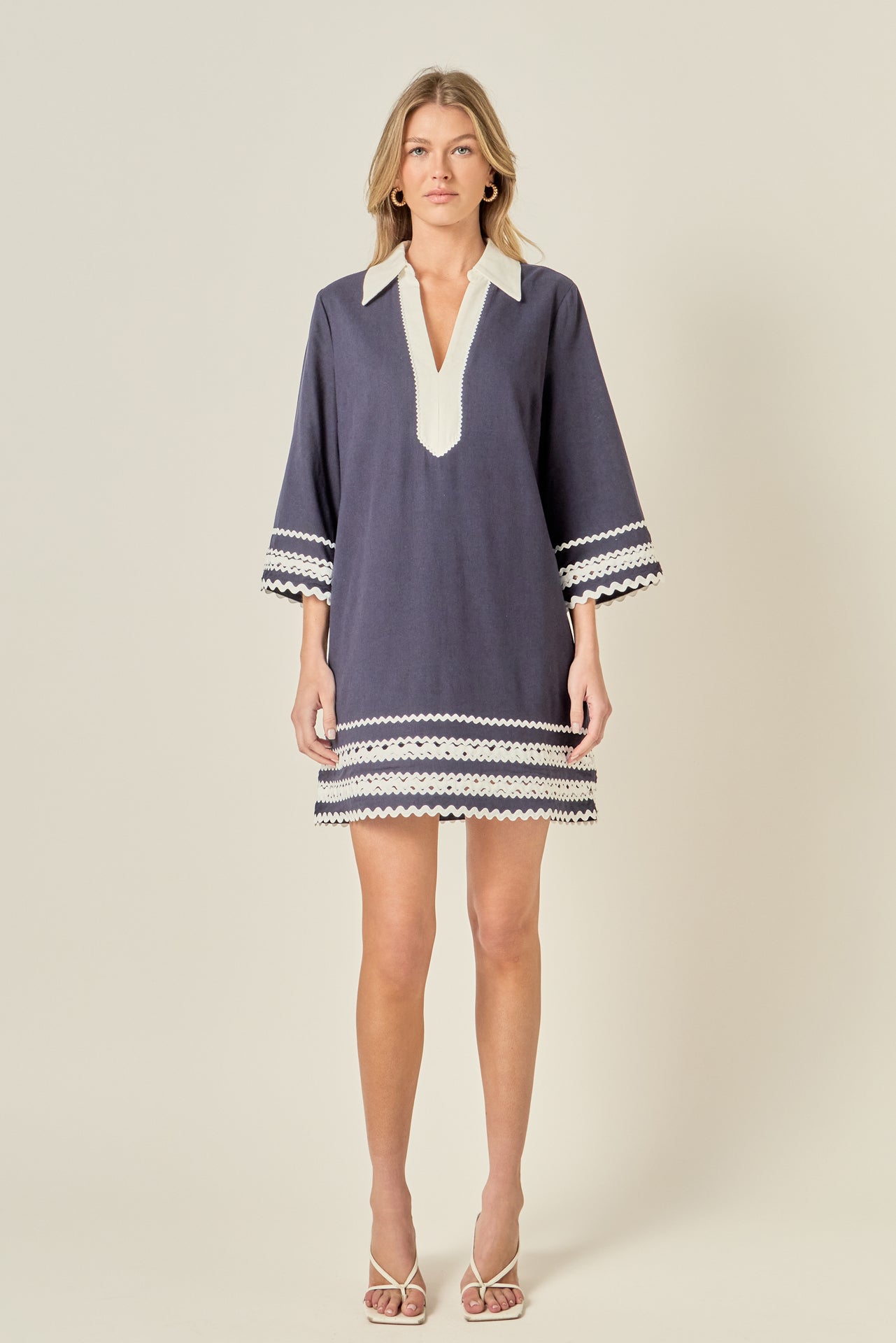 ENGLISH FACTORY - Ric Rac Tunic Mini Dress - DRESSES available at Objectrare