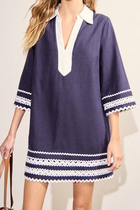 ENGLISH FACTORY - Ric Rac Tunic Mini Dress - DRESSES available at Objectrare