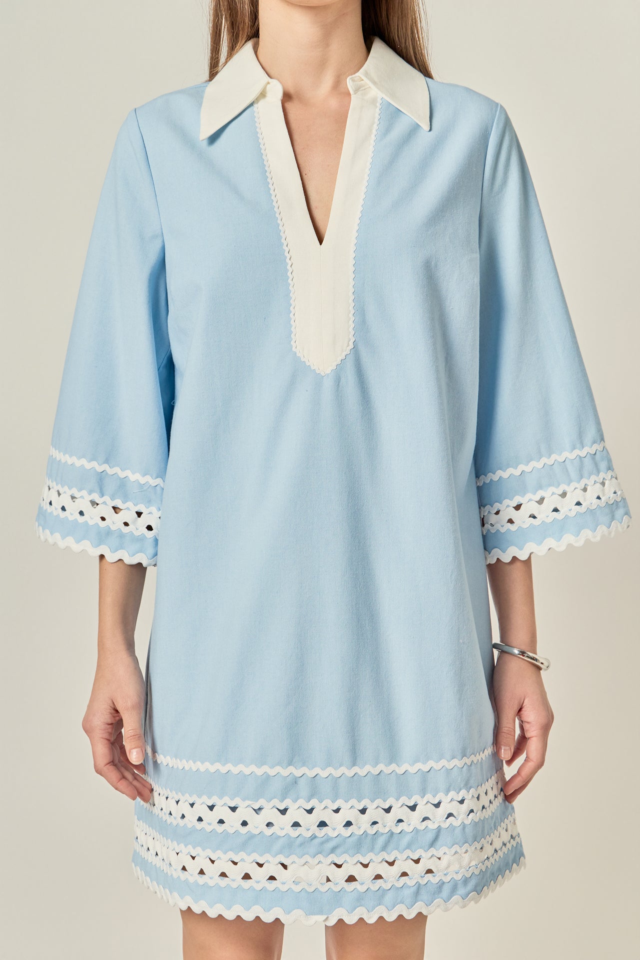 ENGLISH FACTORY - Ric Rac Tunic Mini Dress - DRESSES available at Objectrare