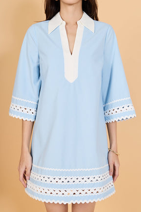 ENGLISH FACTORY - Ric Rac Tunic Mini Dress - DRESSES available at Objectrare
