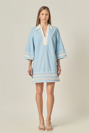 ENGLISH FACTORY - Ric Rac Tunic Mini Dress - DRESSES available at Objectrare