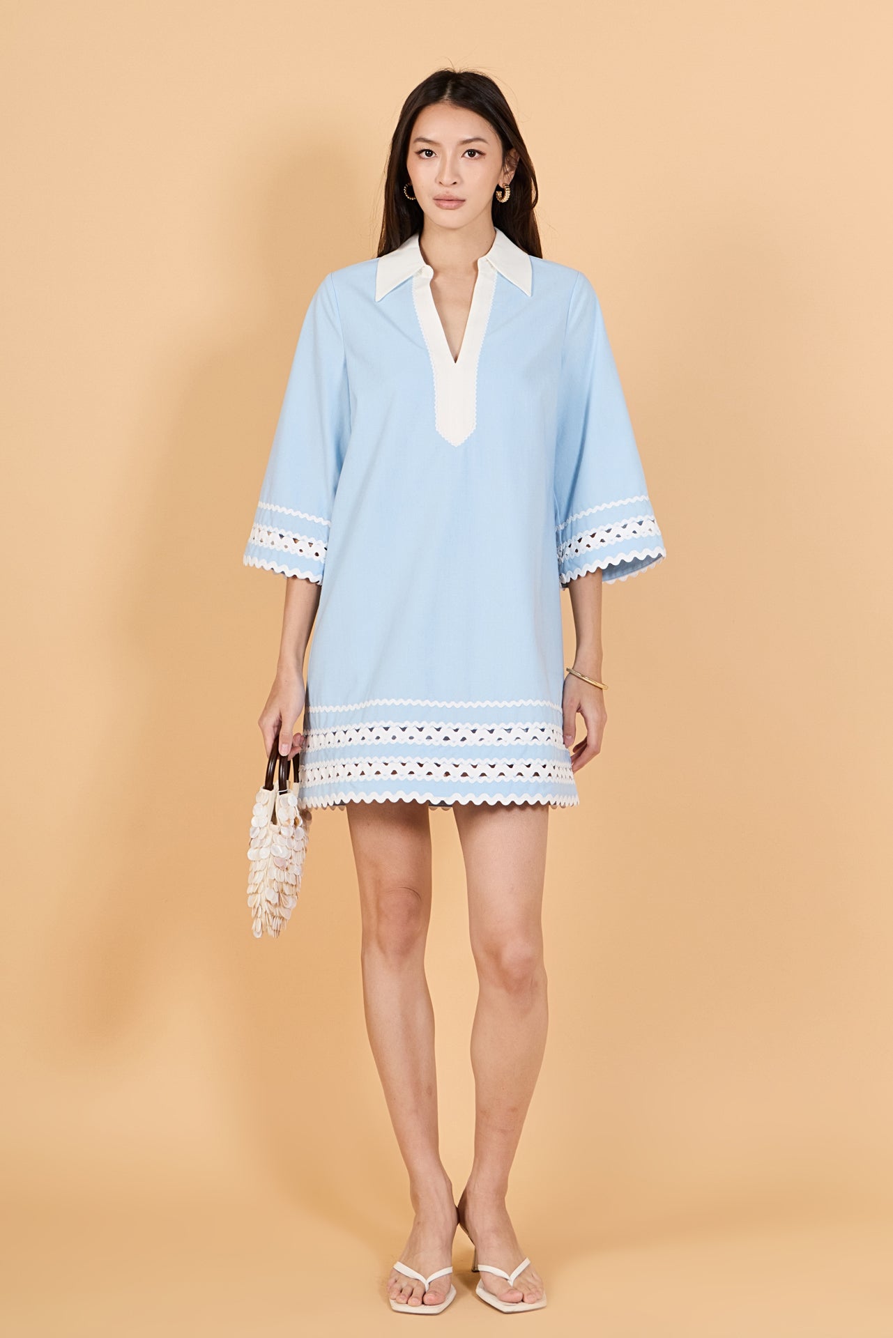 ENGLISH FACTORY - Ric Rac Tunic Mini Dress - DRESSES available at Objectrare