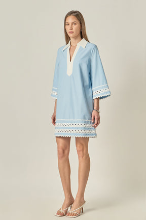 ENGLISH FACTORY - Ric Rac Tunic Mini Dress - DRESSES available at Objectrare