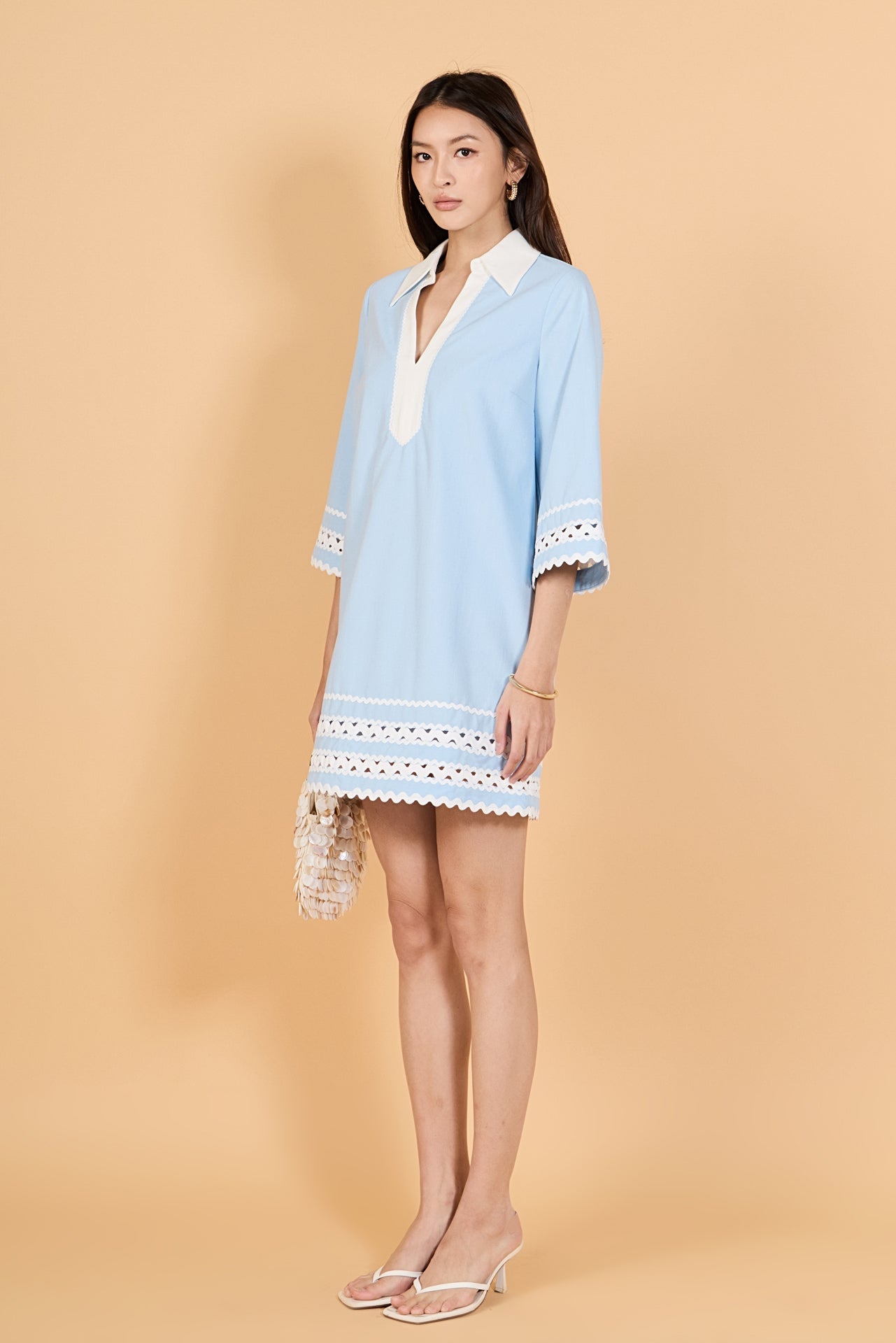 ENGLISH FACTORY - Ric Rac Tunic Mini Dress - DRESSES available at Objectrare