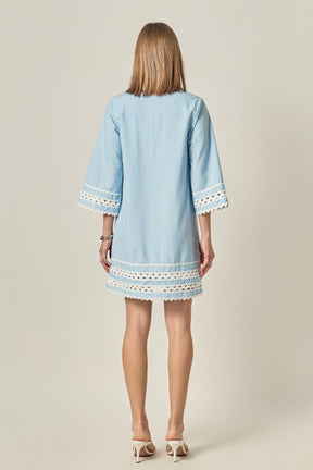 ENGLISH FACTORY - Ric Rac Tunic Mini Dress - DRESSES available at Objectrare
