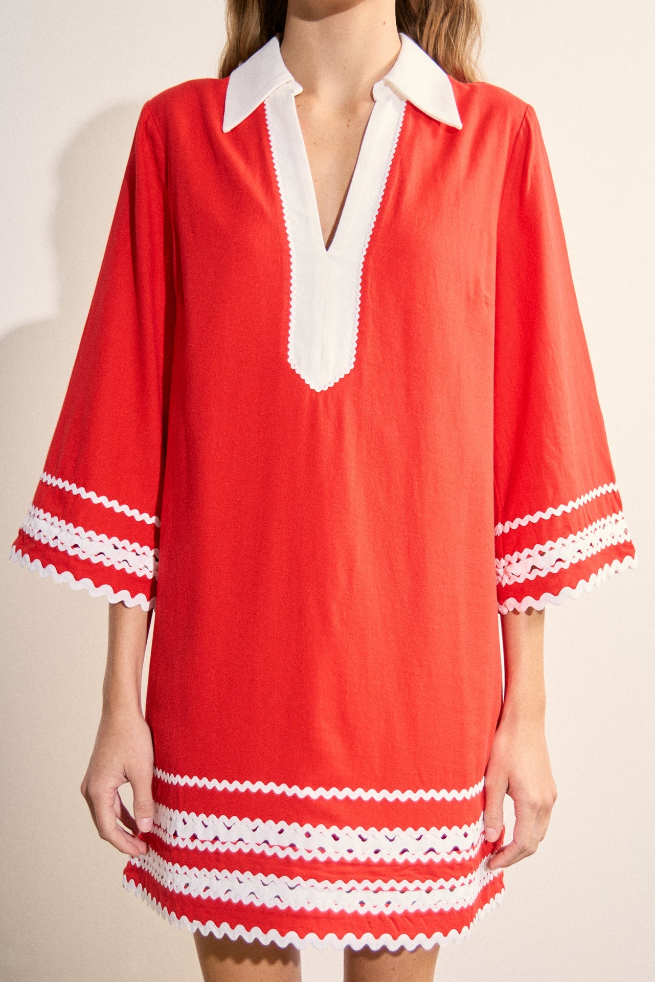 ENGLISH FACTORY - Ric Rac Tunic Mini Dress - DRESSES available at Objectrare