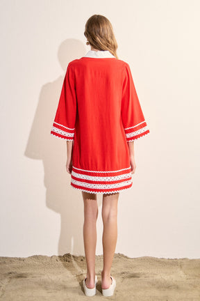 ENGLISH FACTORY - Ric Rac Tunic Mini Dress - DRESSES available at Objectrare