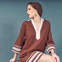 ENGLISH FACTORY - Ric Rac Tunic Mini Dress - DRESSES available at Objectrare