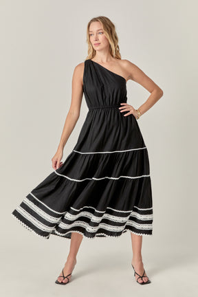 ENGLISH FACTORY - Scallop Detailed One Shoulder Maxi Dress - DRESSES available at Objectrare