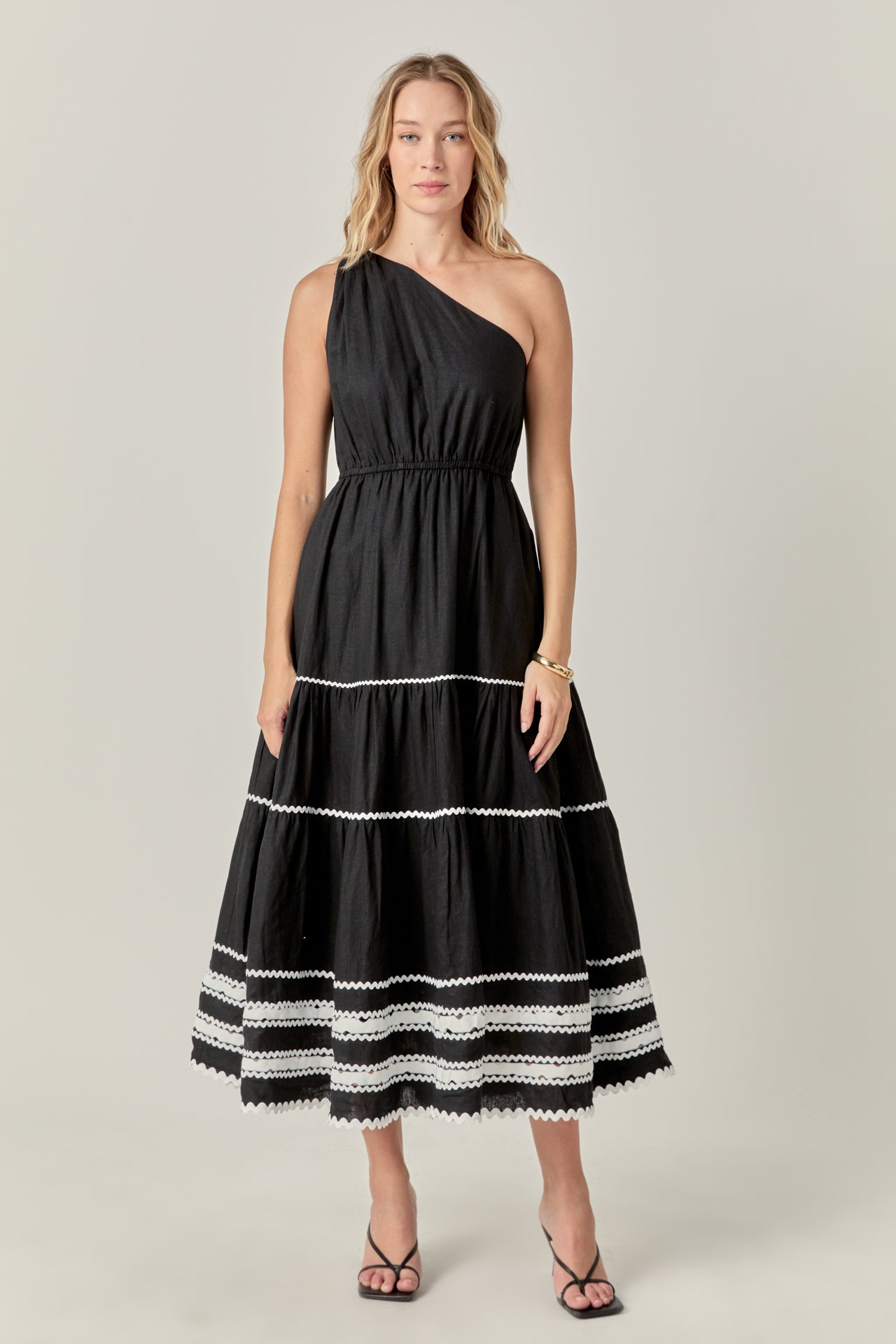 ENGLISH FACTORY - Scallop Detailed One Shoulder Maxi Dress - DRESSES available at Objectrare